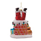Santa in Chimney Glass Ornament (Set of 6)