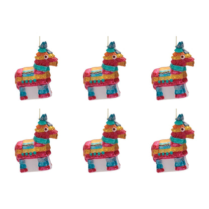 Glass Pi–ata Ornaments (Set of 6)