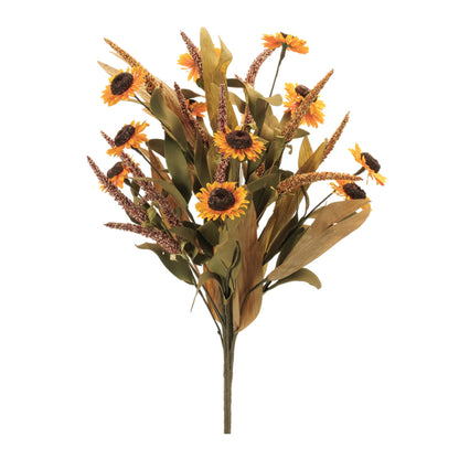 Fall Sunflower & Foliage Bush (Set of 2)