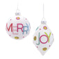 Glass Merry and Joy Ornaments (Set of 6)
