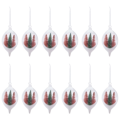 Triple Tree Open Frame Ornaments (Set of 12)