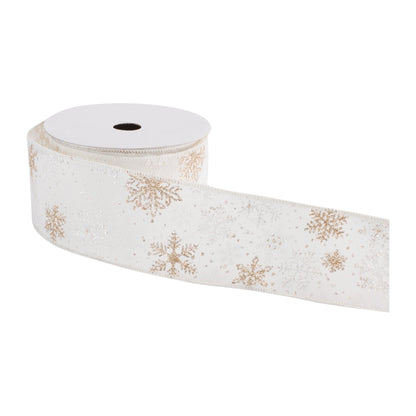 Snowflake Wired Ribbon 2.5" x 10 Yds.