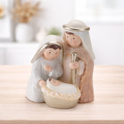 Holy Family Nativity Figurines in Neutral Tones (Set of 4)