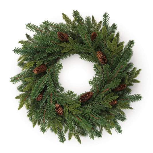 Pine and Pinecone Wreath 24"D