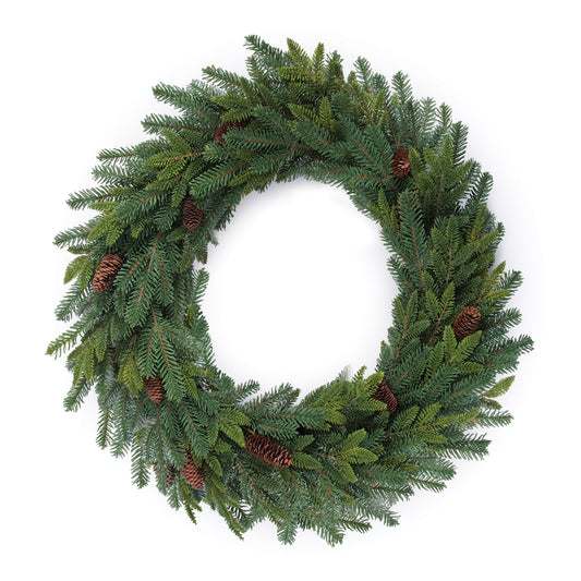Oversized Pine and Pinecone Wreath 34"D