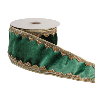 Velvet Ribbon with Embellished Trim 4" x 5 Yds.