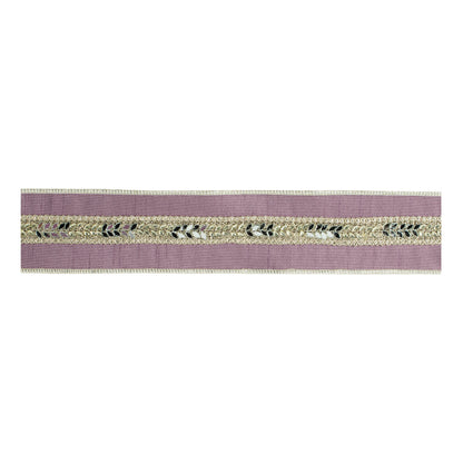 Leaf Embellished Ribbon with Metallic Trim 2.5" x 5 Yds.