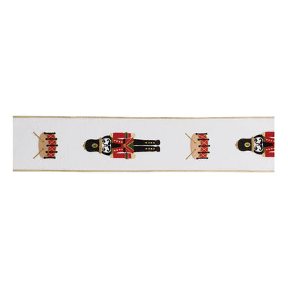Embroidered Nutcracker Wired Ribbon 4" x 5 Yds.