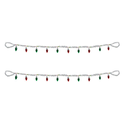 Vintage Light Bulb Tinsel Garland (Set of 2)
