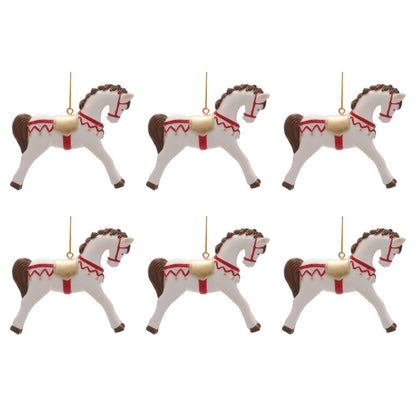 Resin Horse Ornaments (Set of 6)