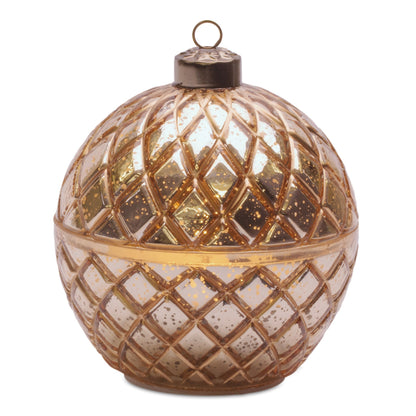 Glass Ornament with LED Candle Inside 5.75"D
