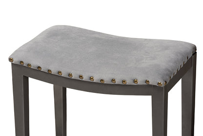 Baxton Studio Noll Modern and Contemporary Grey Fabric Upholstered 3-Piece Multipurpose Metal Counter Table Set
