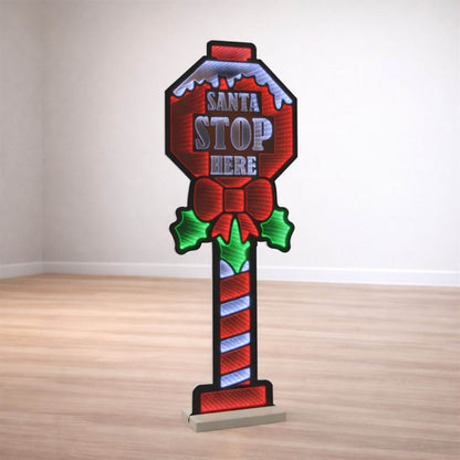 Santa Stop Here Ekkolight 47"H