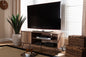 Baxton Studio Iver Modern and Contemporary Rustic Oak Finished 1-Door Wood TV Stand