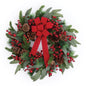Fresh Touch Pine and Berry Wreath with Bow 24"D