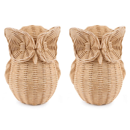 Woven Look Owl Figurines (Set of 2)