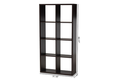 Baxton Studio Janne Modern and Contemporary Dark Brown Finished 8-Cube Multipurpose Storage Shelf