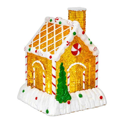 LED Gingerbread House Snow Globe Decoration
