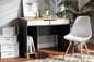 Baxton Studio Reed Mid-Century Modern 2-Drawer Multicolor Wood Computer Desk
