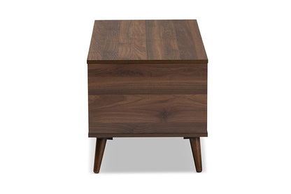 Baxton Studio Linas Mid-Century Modern Walnut Finished Coffee Table