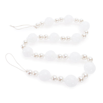 White and Pearl Glass Ball Garland 32"