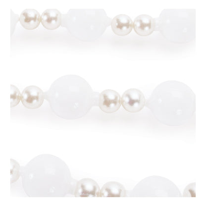 White and Pearl Glass Ball Garland 32"