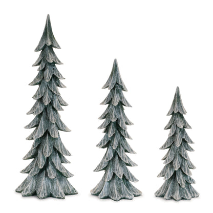 Glittered Pine Tree (Set of 3)