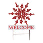LED Snowflake Welcome Planter Stake