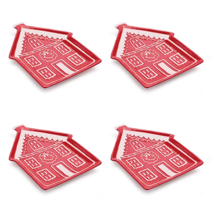 Ceramic Gingerbread House Plate (Set of 4)