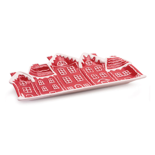 Ceramic Snowy Village Plate (Set of 4)