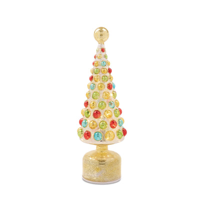 LED Mercury Glass Rotating Christmas Tree (Set of 2)