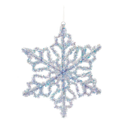 LED Hanging Tinsel Snowflake 31.5"H