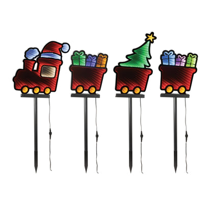 Holiday Train Pathway Light Ekkolight (Set of 4)