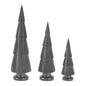 Green Ribbed Resin Christmas Tree (Set of 3)