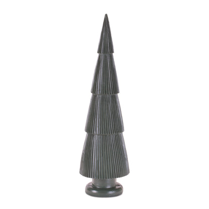 Green Ribbed Resin Christmas Tree (Set of 3)