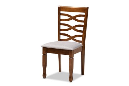 Baxton Studio Aspen Modern and Contemporary Grey Fabric Upholstered and Walnut Brown Finished Wood 5-Piece Dining Set