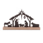 Metal Nativity Silhouette with Wood Base 11.75"L