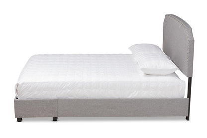 Baxton Studio Larese Light Grey Fabric Upholstered 2-Drawer King Size Platform Storage Bed