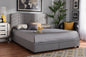 Baxton Studio Netti Light Grey Fabric Upholstered 2-Drawer Queen Size Platform Storage Bed