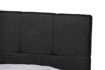 Baxton Studio Netti Dark Grey Fabric Upholstered 2-Drawer King Size Platform Storage Bed