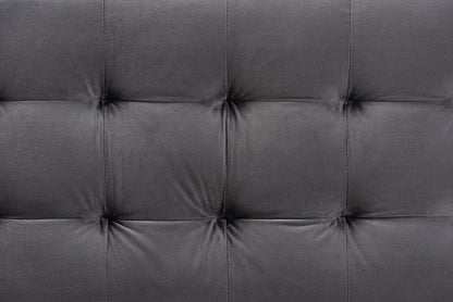 Baxton Studio Roanoke Modern and Contemporary Grey Velvet Fabric Upholstered Grid-Tufted Storage Ottoman Bench