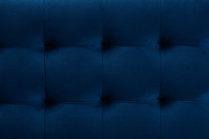 Baxton Studio Roanoke Modern and Contemporary Navy Blue Velvet Fabric Upholstered Grid-Tufted Storage Ottoman Bench