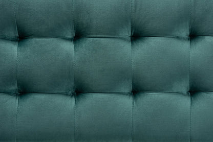 Baxton Studio Roanoke Modern and Contemporary Teal Blue Velvet Fabric Upholstered Grid-Tufted Storage Ottoman Bench