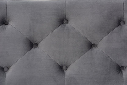 Baxton Studio Hannah Modern and Contemporary Grey Velvet Fabric Upholstered Button-Tufted Storage Ottoman Bench