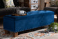 Baxton Studio Hannah Modern and Contemporary Navy Blue Velvet Fabric Upholstered Button-Tufted Storage Ottoman Bench