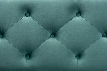 Baxton Studio Hannah Modern and Contemporary Teal Blue Velvet Fabric Upholstered Button-Tufted Storage Ottoman Bench