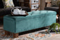 Baxton Studio Hannah Modern and Contemporary Teal Blue Velvet Fabric Upholstered Button-Tufted Storage Ottoman Bench