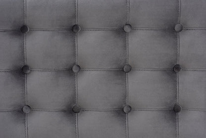 Baxton Studio Kaylee Modern and Contemporary Grey Velvet Fabric Upholstered Button-Tufted Storage Ottoman Bench