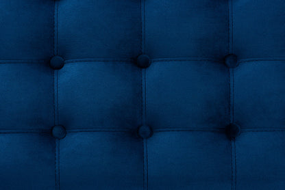Baxton Studio Kaylee Modern and Contemporary Navy Blue Velvet Fabric Upholstered Button-Tufted Storage Ottoman Bench