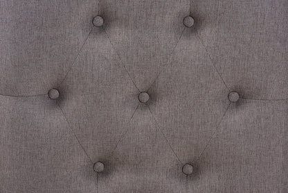 Baxton Studio Naeva Mid-Century Modern Grey Fabric Upholstered Walnut Finished Wood Footstool